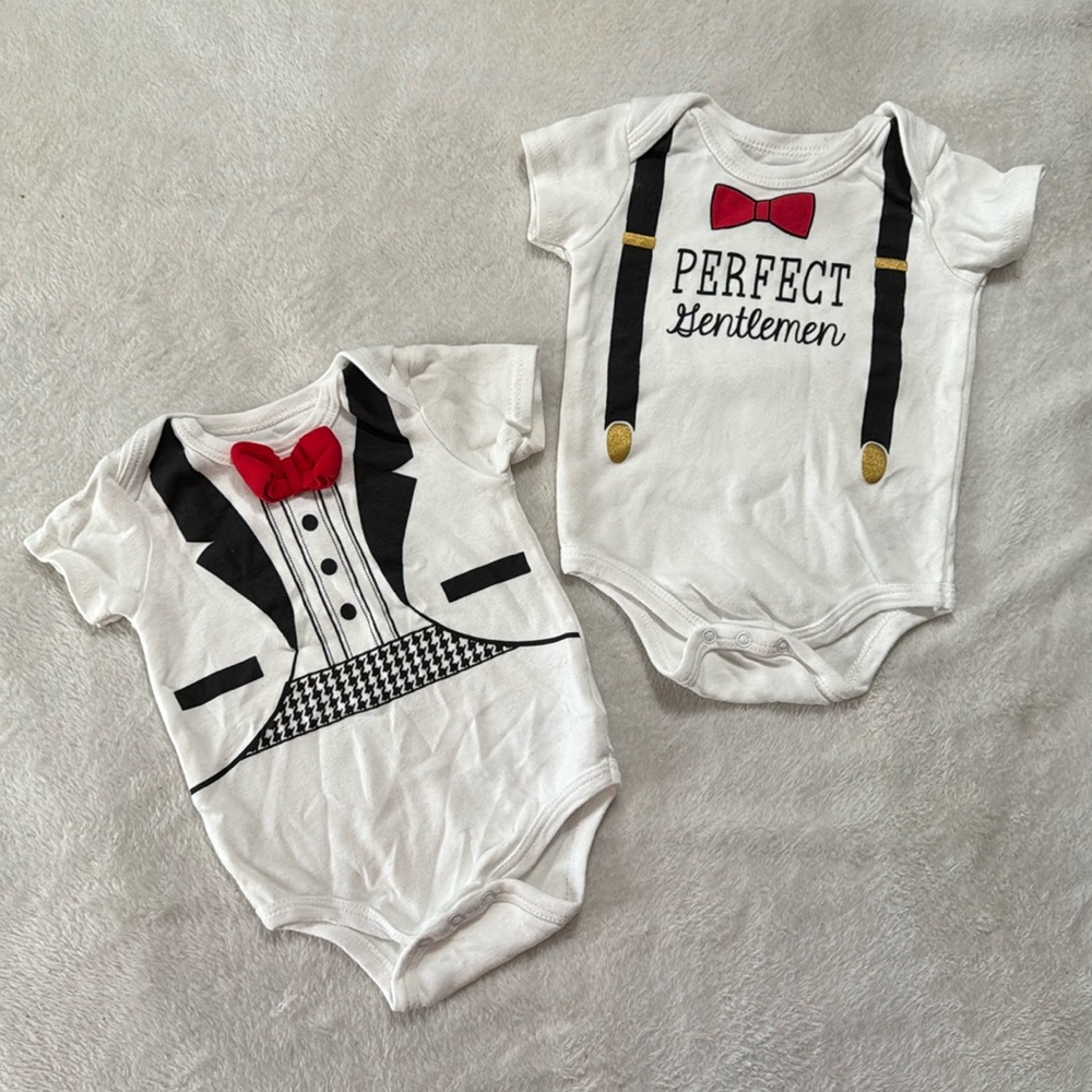Bundle of 2 Dapper Dude onesies (6-9M)